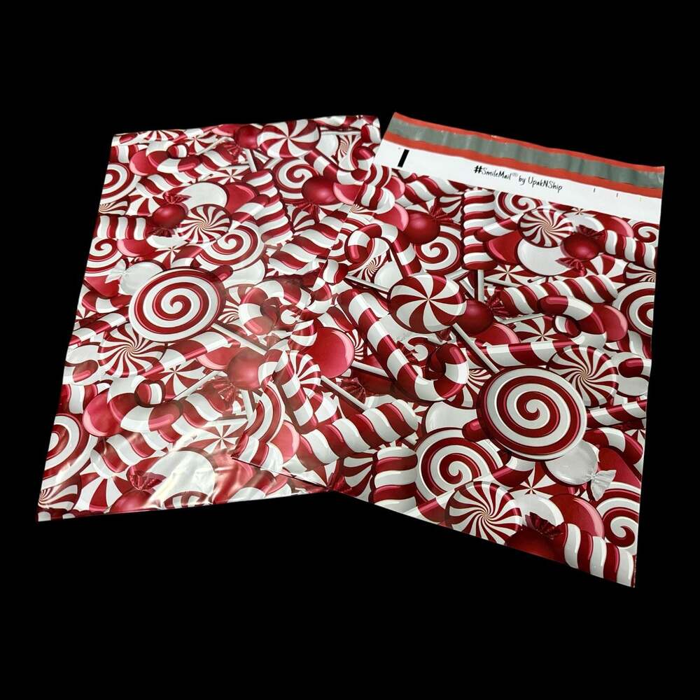 (10) 10 x 13 Peppermint Candy Self-Sealing Poly Mailers Shipping Envelopes